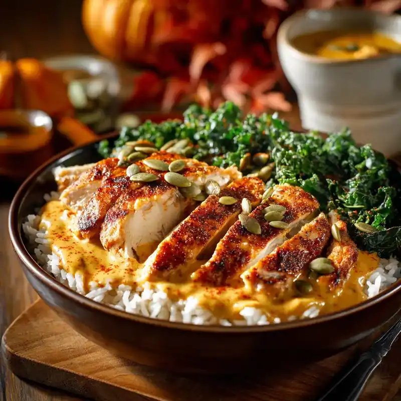 Creamy Pumpkin Chicken Bowls Are the Cozy Meal You Need Right Now